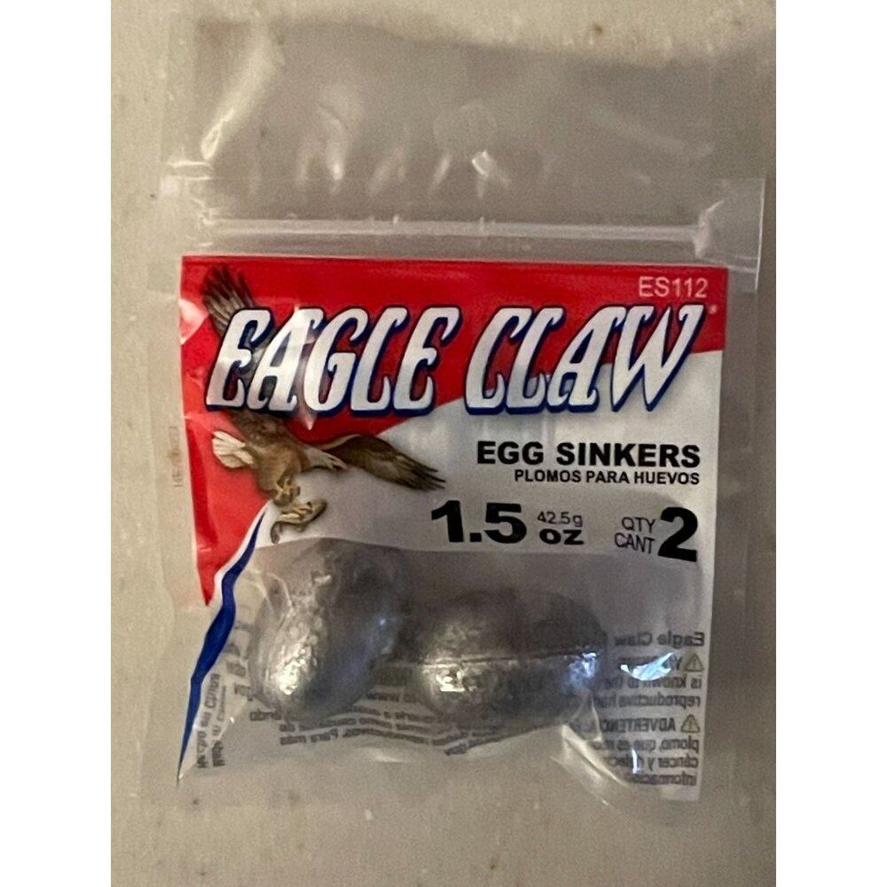 Eagle Claw, 02050-004 Egg Sinker Weight 1 1/2 oz ES112W Lead